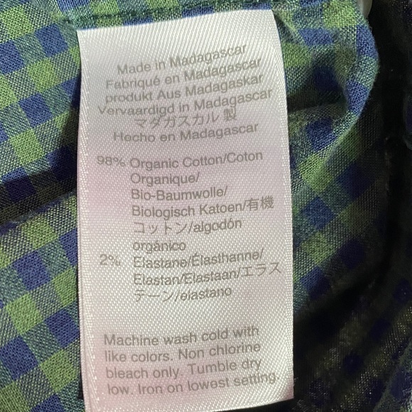 J.Crew Men’s Medium Slim Secret Wash Stretch Shirt Green Blue Check Button Down - Picture 8 of 10